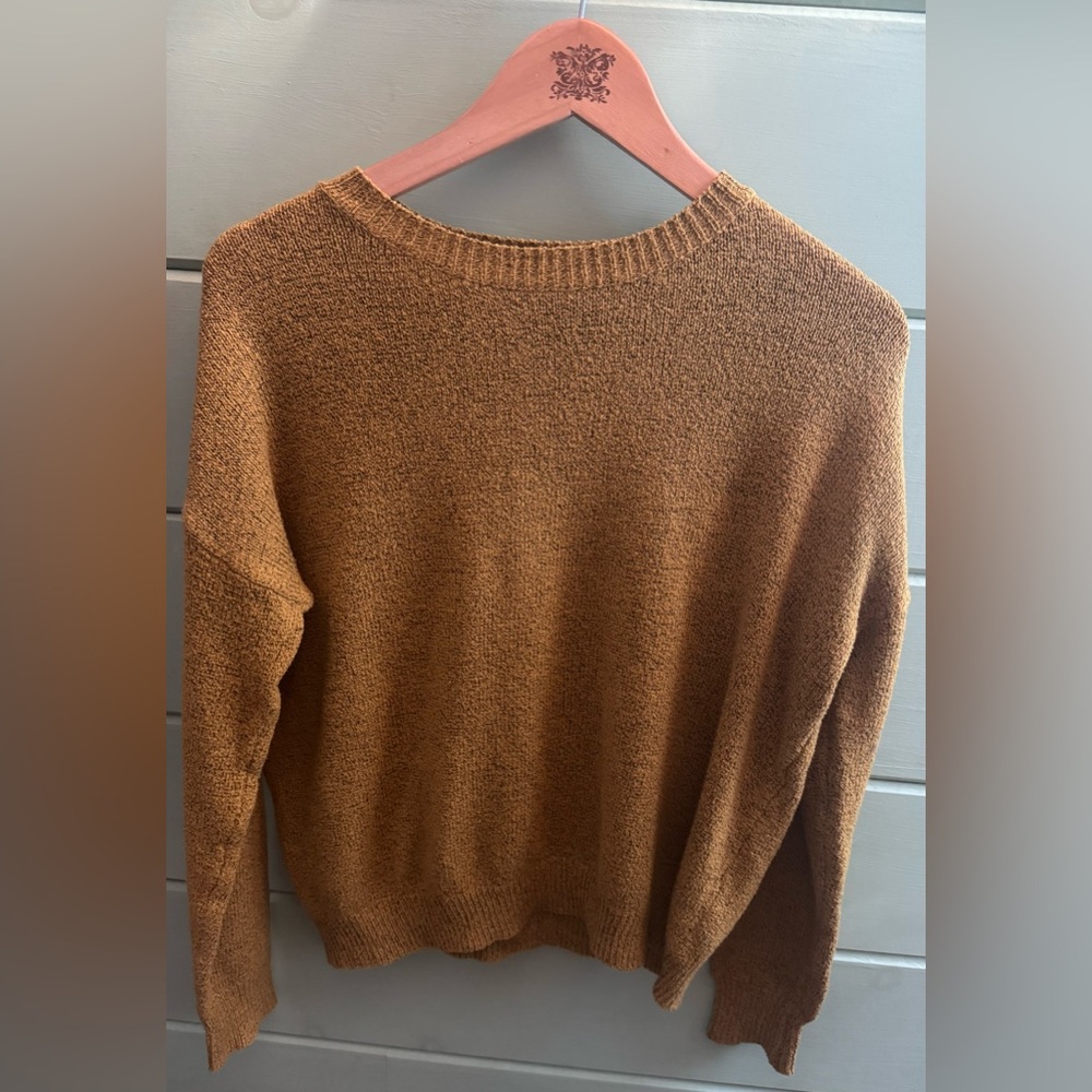 Emory Park Textured Knit Sweater Women’s Small –Golden Mustard Warm Yellow